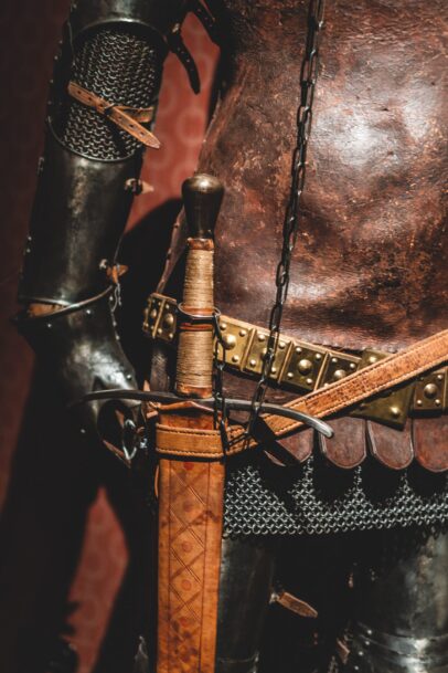 Photo by Jonathan Kemper black and brown leather horse saddle